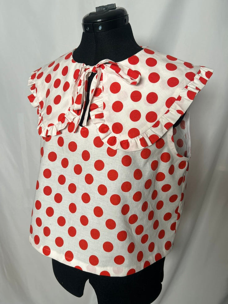 Handmade Upcycled Ruffle Collar Top
