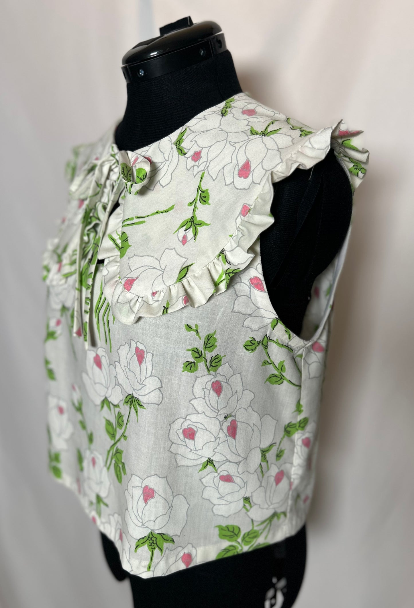 Handmade Upcycled Ruffle Collar Top
