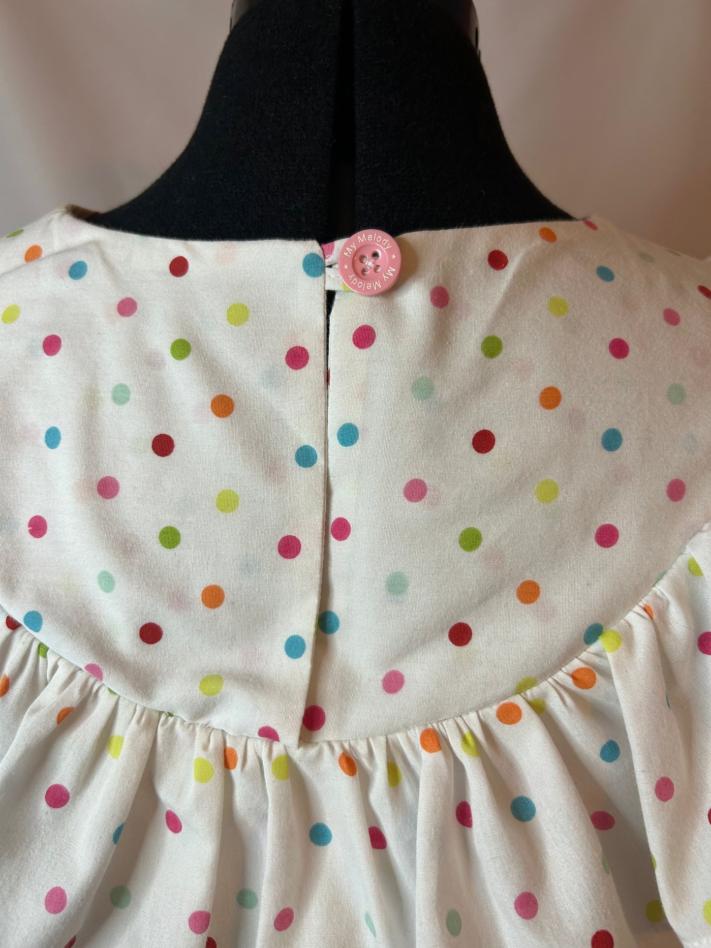 Handmade Upcycled Polka Dot Ruffle Top