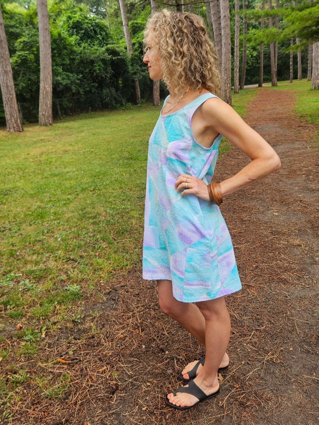 Handmade Upcycled Scoop Back Dress